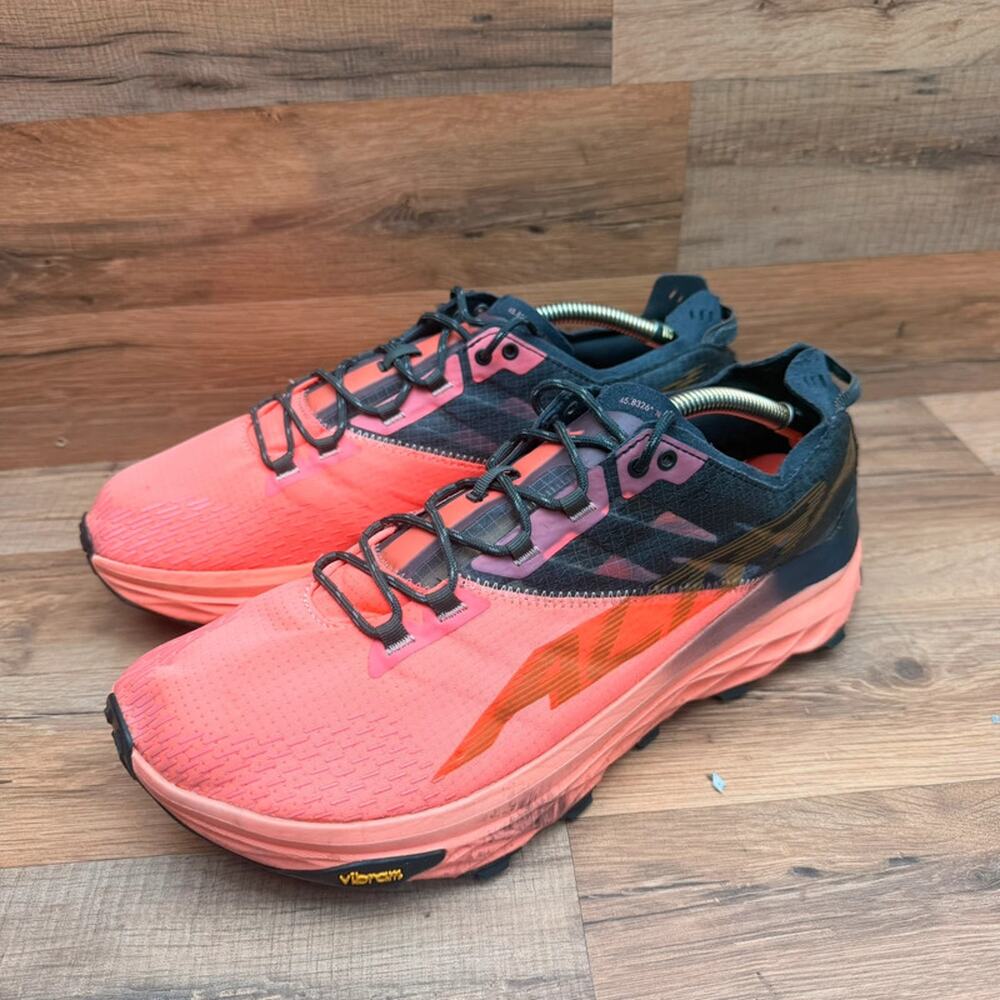 Altra Mont Blanc Trail Running Shoes Men Size 12 Coral Black Vibram AL0A547K602